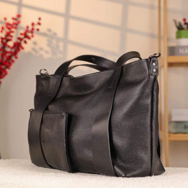 Black Colour Real Cow Leather Shoulder Bag with Wallet and Adjustable Strap , Versatile 1 Black Colour Real Cow Leather Shoulder Bag with Wallet and Adjustable Strap , Versatile