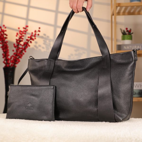 Black Colour Real Cow Leather Shoulder Bag with Wallet and Adjustable Strap , Versatile 14 Black Colour Real Cow Leather Shoulder Bag with Wallet and Adjustable Strap , Versatile