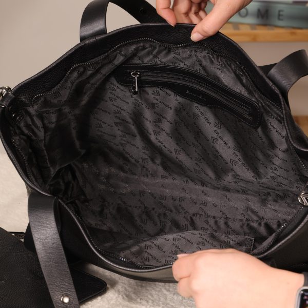Black Colour Real Cow Leather Shoulder Bag with Wallet and Adjustable Strap , Versatile 16 Black Colour Real Cow Leather Shoulder Bag with Wallet and Adjustable Strap , Versatile