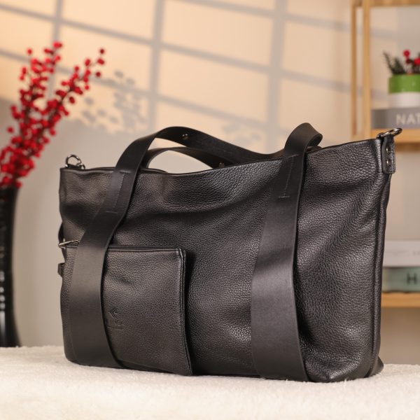 Black Colour Real Cow Leather Shoulder Bag with Wallet and Adjustable Strap , Versatile 4 Black Colour Real Cow Leather Shoulder Bag with Wallet and Adjustable Strap , Versatile