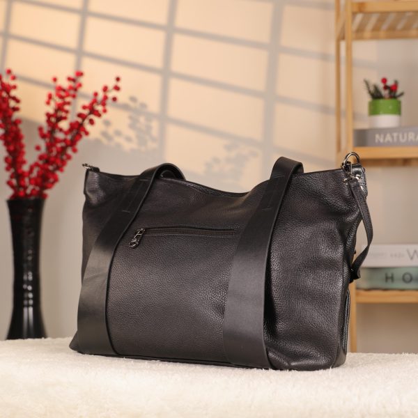 Black Colour Real Cow Leather Shoulder Bag with Wallet and Adjustable Strap , Versatile 8 Black Colour Real Cow Leather Shoulder Bag with Wallet and Adjustable Strap , Versatile