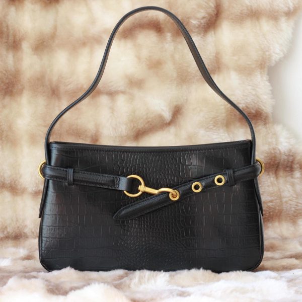 Black Colour Real Leather Bag From Cowhide - Everyday Bag and Zippered