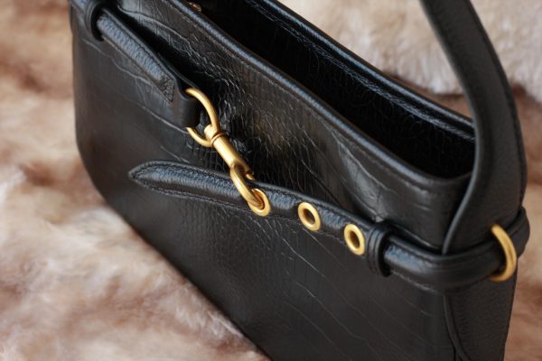 Black Colour Real Leather Bag From Cowhide - Everyday Bag and Zippered