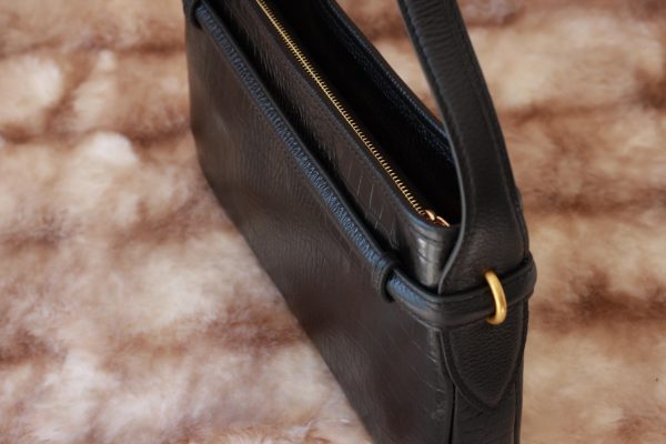 Black Colour Real Leather Bag From Cowhide - Everyday Bag and Zippered