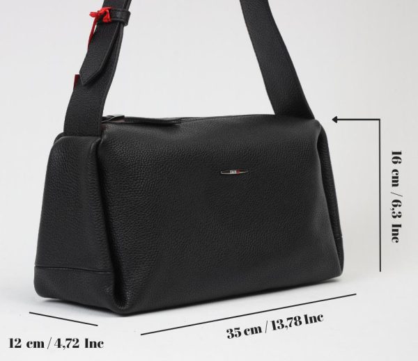 Black Colour Real Leather Shoulder Bag From Cowhide , Handmade 15 Black Colour Real Leather Shoulder Bag From Cowhide , Handmade