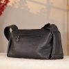 Black Colour Real Leather Shoulder Bag From Cowhide , Handmade 6 Black Colour Real Leather Shoulder Bag From Cowhide , Handmade