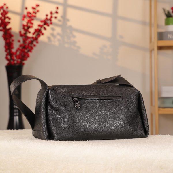 Black Colour Real Leather Shoulder Bag From Cowhide , Handmade 8 Black Colour Real Leather Shoulder Bag From Cowhide , Handmade