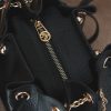 Black Colour Real Leather Top Handle Bag With Shoulder Strap