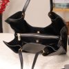 Black Cow Leather Handbag With Inside Bag 8 Black Cow Leather Handbag With Inside Bag