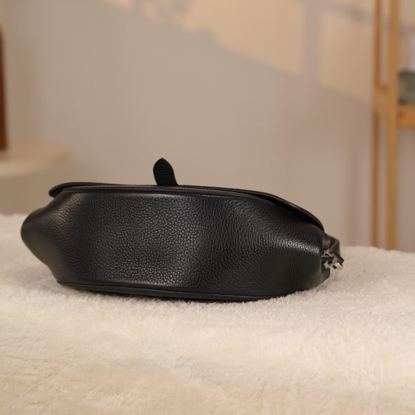 Black Leather Bag , Shoulder / Handbag From Cow Leather , Magnetic Closure and Zippered 10 Black Leather Bag , Shoulder / Handbag From Cow Leather , Magnetic Closure and Zippered