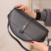 Black Leather Bag , Shoulder / Handbag From Cow Leather , Magnetic Closure and Zippered 12 Black Leather Bag , Shoulder / Handbag From Cow Leather , Magnetic Closure and Zippered