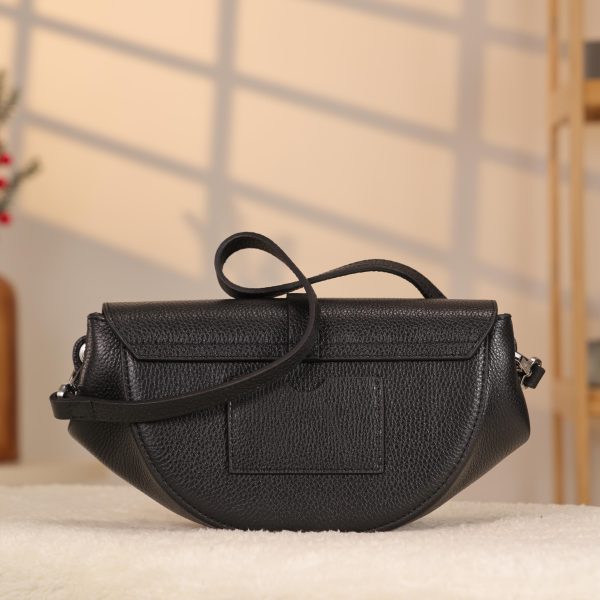 Black Leather Bag , Shoulder / Handbag From Cow Leather , Magnetic Closure and Zippered 5 Black Leather Bag , Shoulder / Handbag From Cow Leather , Magnetic Closure and Zippered