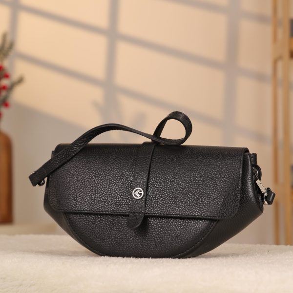 Black Leather Bag , Shoulder / Handbag From Cow Leather , Magnetic Closure and Zippered 6 Black Leather Bag , Shoulder / Handbag From Cow Leather , Magnetic Closure and Zippered