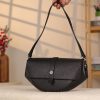 Black Leather Bag , Shoulder / Handbag From Cow Leather , Magnetic Closure and Zippered 9 Black Leather Bag , Shoulder / Handbag From Cow Leather , Magnetic Closure and Zippered