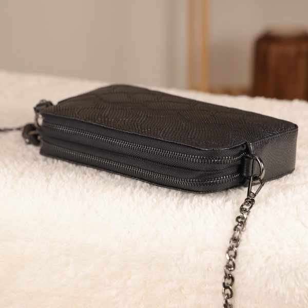 Black Leather Crossbody Bag with Adjustable Strap , Zippered and Multi-Compartment 14 Black Leather Crossbody Bag with Adjustable Strap , Zippered and Multi-Compartment