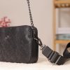 Black Leather Crossbody Bag with Adjustable Strap , Zippered and Multi-Compartment 6 Black Leather Crossbody Bag with Adjustable Strap , Zippered and Multi-Compartment