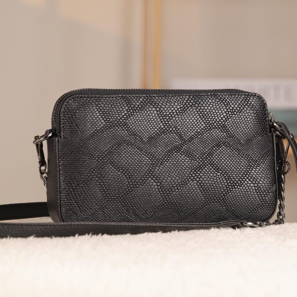 Black Leather Crossbody Bag with Adjustable Strap , Zippered and Multi-Compartment 9 Black Leather Crossbody Bag with Adjustable Strap , Zippered and Multi-Compartment