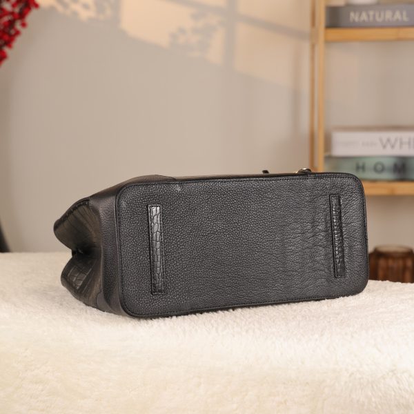 Black Leather Handbag From Real Cow Leather With Shoulder Strap , Luxury Bag 11 Black Leather Handbag From Real Cow Leather With Shoulder Strap , Luxury Bag
