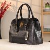 Black Leather Handbag From Real Cow Leather With Shoulder Strap , Luxury Bag 2 Black Leather Handbag From Real Cow Leather With Shoulder Strap , Luxury Bag
