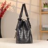 Black Leather Handbag From Real Cow Leather With Shoulder Strap , Luxury Bag 3 Black Leather Handbag From Real Cow Leather With Shoulder Strap , Luxury Bag
