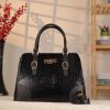 Black Leather Handbag From Real Cow Leather With Shoulder Strap 2 Black Leather Handbag From Real Cow Leather With Shoulder Strap