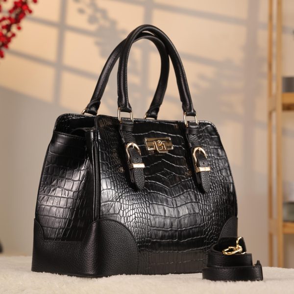 Black Leather Handbag From Real Cow Leather With Shoulder Strap 7 Black Leather Handbag From Real Cow Leather With Shoulder Strap