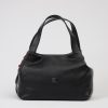 Black Leather Handbag & Shoulder Bag from Real Cow Leather With Adjustable Strap , Soft
