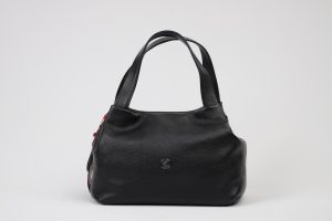 Black Leather Handbag & Shoulder Bag from Real Cow Leather With Adjustable Strap , Soft