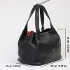 Black Leather Handbag & Shoulder Bag from Real Cow Leather With Adjustable Strap , Soft