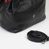 Black Leather Handbag & Shoulder Bag from Real Cow Leather With Adjustable Strap , Soft