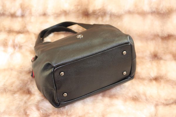 Black Leather Handbag & Shoulder Bag from Real Cow Leather With Adjustable Strap , Soft