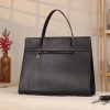 Black Leather Handbag With Magnetic Closure - Multi-Compartment / With Shoulder Strap / Everyday 4 Black Leather Handbag With Magnetic Closure - Multi-Compartment / With Shoulder Strap / Everyday