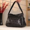 Black Leather Handbag with Shoulder Strap , Night Bag , All Season 10 Black Leather Handbag with Shoulder Strap , Night Bag , All Season