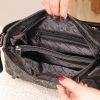 Black Leather Handbag with Shoulder Strap , Night Bag , All Season 14 Black Leather Handbag with Shoulder Strap , Night Bag , All Season