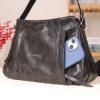 Black Leather Handbag with Shoulder Strap , Night Bag , All Season 15 Black Leather Handbag with Shoulder Strap , Night Bag , All Season