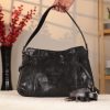 Black Leather Handbag with Shoulder Strap , Night Bag , All Season 2 Black Leather Handbag with Shoulder Strap , Night Bag , All Season