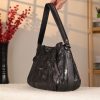 Black Leather Handbag with Shoulder Strap , Night Bag , All Season 5 Black Leather Handbag with Shoulder Strap , Night Bag , All Season