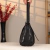 Black Leather Handbag with Shoulder Strap , Night Bag , All Season 6 Black Leather Handbag with Shoulder Strap , Night Bag , All Season