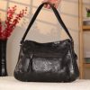 Black Leather Handbag with Shoulder Strap , Night Bag , All Season 9 Black Leather Handbag with Shoulder Strap , Night Bag , All Season