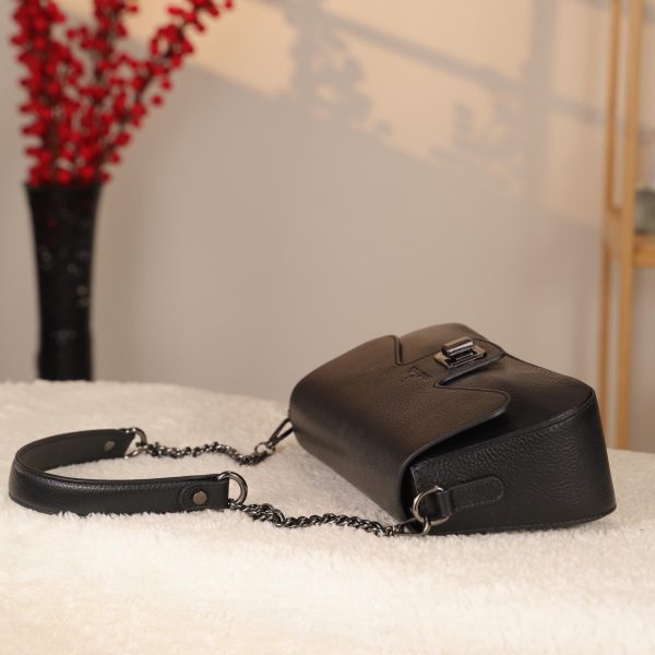 Black Leather Shoulder Bag and Handbag With Adjustable Strap , Magnetic Closure and Zippered 13 Black Leather Shoulder Bag and Handbag With Adjustable Strap , Magnetic Closure and Zippered