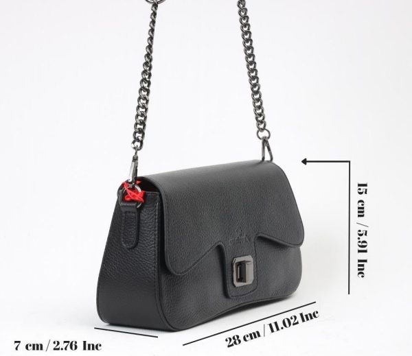 Black Leather Shoulder Bag and Handbag With Adjustable Strap , Magnetic Closure and Zippered 16 Black Leather Shoulder Bag and Handbag With Adjustable Strap , Magnetic Closure and Zippered