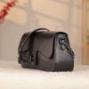 Black Leather Shoulder Bag and Handbag With Adjustable Strap , Magnetic Closure and Zippered 3 Black Leather Shoulder Bag and Handbag With Adjustable Strap , Magnetic Closure and Zippered