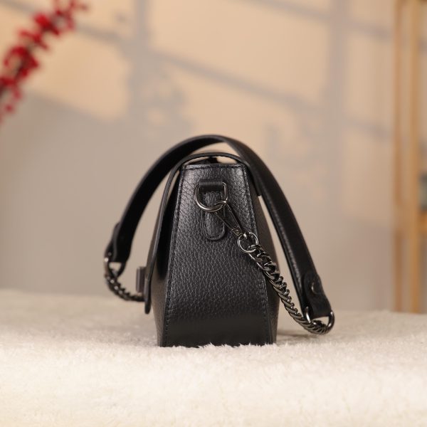 Black Leather Shoulder Bag and Handbag With Adjustable Strap , Magnetic Closure and Zippered 9 Black Leather Shoulder Bag and Handbag With Adjustable Strap , Magnetic Closure and Zippered