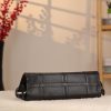 Black Leather Shoulder Bag and Handbag With Shoulder Strap , Trendy