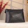 Black Leather Shoulder Bag / Handbag With Adjustable Shoulder Strap / Zippered and Multi-Compartment 10 Black Leather Shoulder Bag / Handbag With Adjustable Shoulder Strap / Zippered and Multi-Compartment