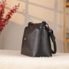 Black Leather Shoulder Bag / Handbag With Adjustable Shoulder Strap / Zippered and Multi-Compartment 4 Black Leather Shoulder Bag / Handbag With Adjustable Shoulder Strap / Zippered and Multi-Compartment
