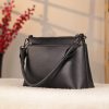 Black Leather Shoulder Bag / Handbag With Adjustable Shoulder Strap / Zippered and Multi-Compartment 8 Black Leather Shoulder Bag / Handbag With Adjustable Shoulder Strap / Zippered and Multi-Compartment