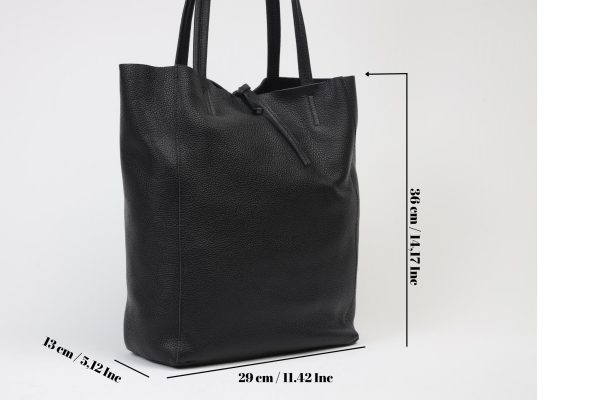 Black Leather Tote From Real Cow Leather 11 Black Leather Tote From Real Cow Leather