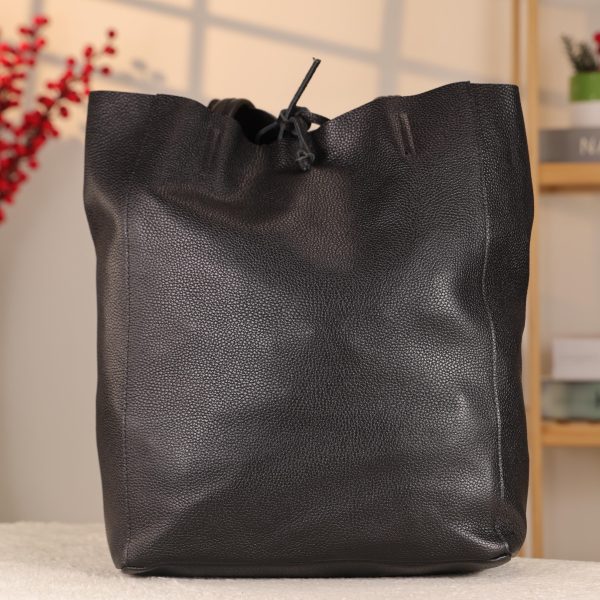 Black Leather Tote From Real Cow Leather 5 Black Leather Tote From Real Cow Leather