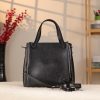 Black Real Cow Leather Handbag With Shoulder Strap , Zippered Bag With Chain 1 Black Real Cow Leather Handbag With Shoulder Strap , Zippered Bag With Chain